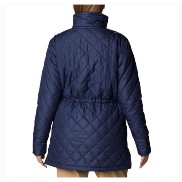NEW Columbia Womens Copper Crest Quilted Puffer Coat Blue Fleece Lined Small - Picture 2 of 8